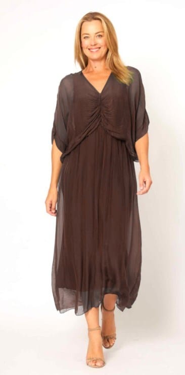La Strada Womens Flowy Mocha Dress