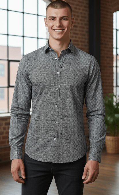 Load image into Gallery viewer, Brooksfield Mens Cotton Stretch Performance Regular Fit Shirt - Black
