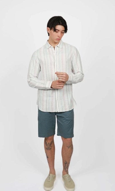 Load image into Gallery viewer, James Harper Mens Faded Pink Long Sleeve Stripe Shirt
