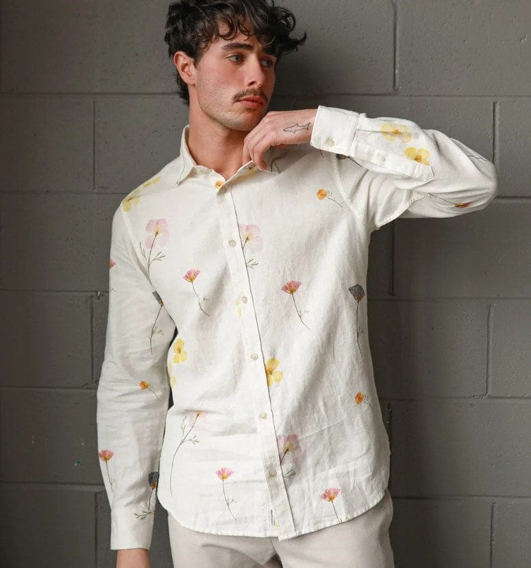 Load image into Gallery viewer, James Harper Mens Long Sleeve Flower Shirt

