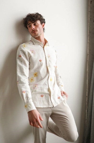 Load image into Gallery viewer, James Harper Mens Long Sleeve Flower Shirt
