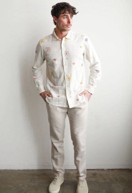 Load image into Gallery viewer, James Harper Mens Long Sleeve Flower Shirt
