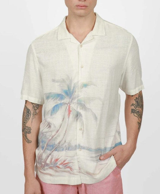 James Harper Mens Short Sleeve Linen Shirt