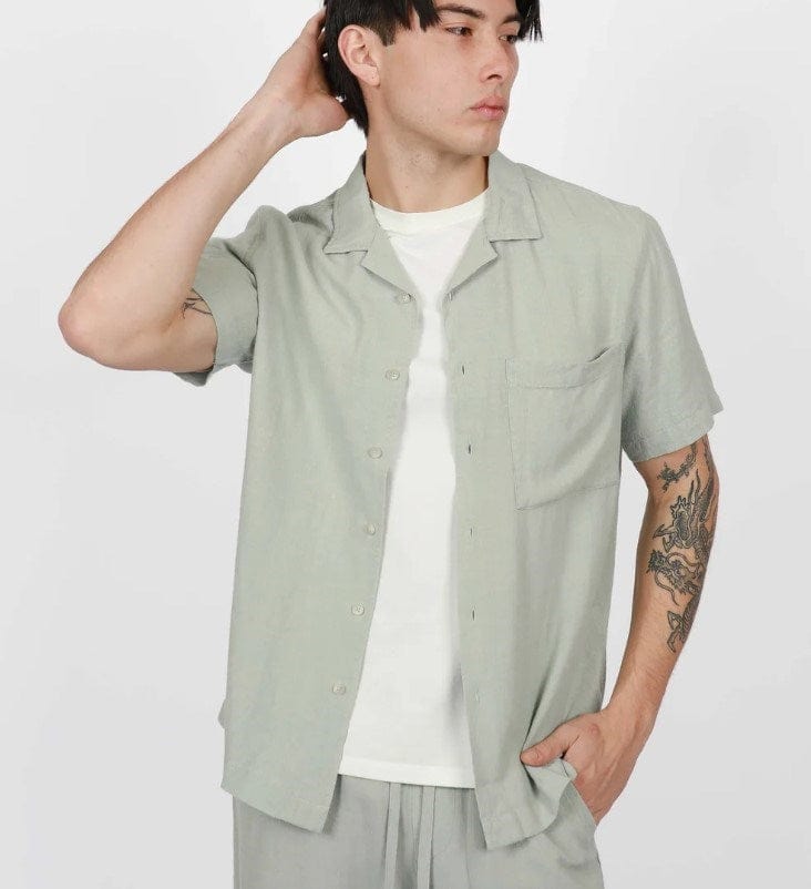 Load image into Gallery viewer, James Harper Mens Short Sleeve Cuban Collar Shirt

