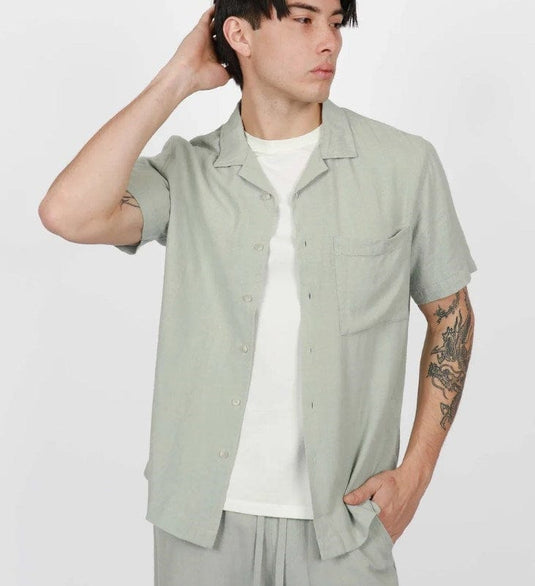 James Harper Mens Short Sleeve Cuban Collar Shirt