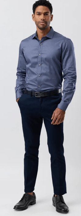 Load image into Gallery viewer, Brooksfield Mens Luxe Print Slim Fit Busines Plus Size Shirt - Grey
