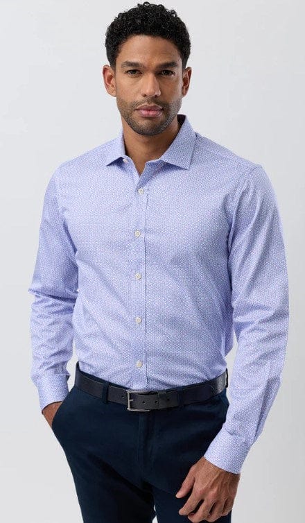 Load image into Gallery viewer, Brooksfield Mens Luxe Print Slim Fit Busines Shirt - Lilac
