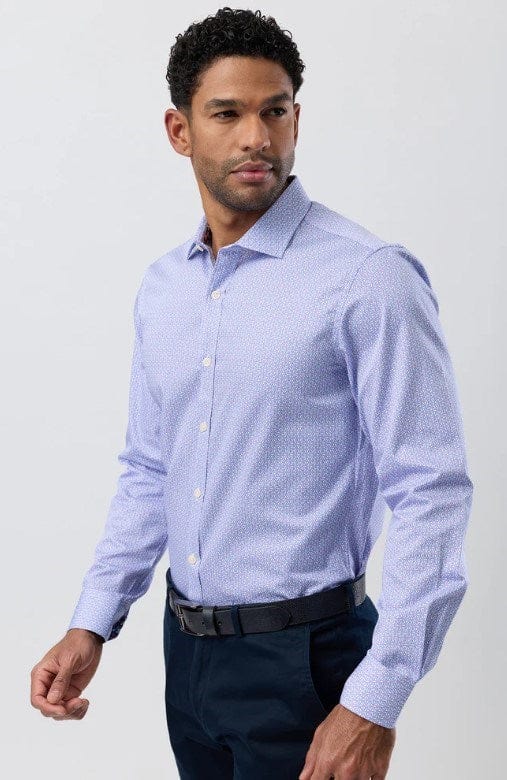 Load image into Gallery viewer, Brooksfield Mens Luxe Print Slim Fit Busines Shirt - Lilac
