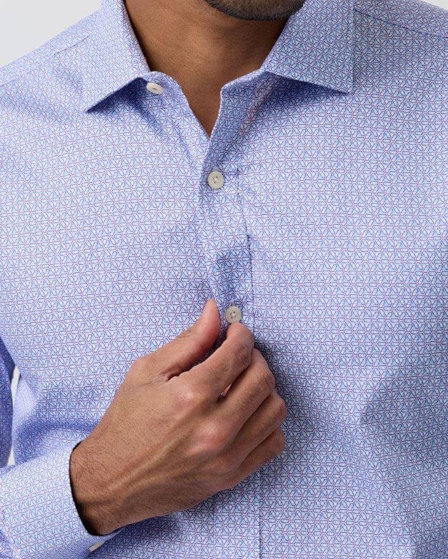 Load image into Gallery viewer, Brooksfield Mens Luxe Print Slim Fit Busines Plus Size Shirt - Lilac
