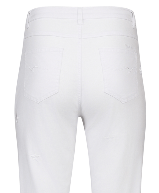 Vassalli Womens Slim Leg Ankle Grazer Jean - White