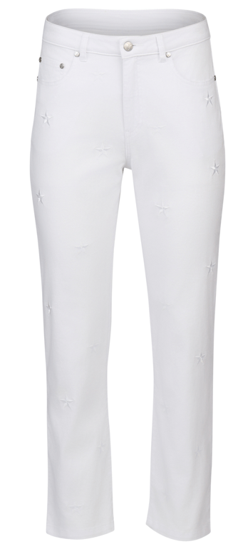Vassalli Womens Slim Leg Ankle Grazer Jean - White