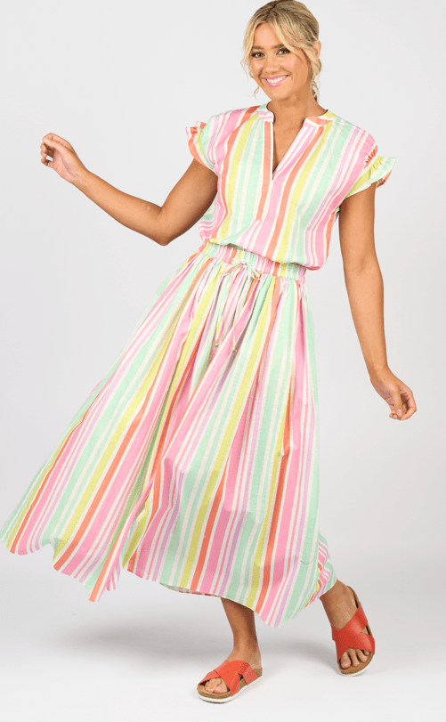 Load image into Gallery viewer, Vassalli Womens Elastic Waist Maxi Skirt - Cabana
