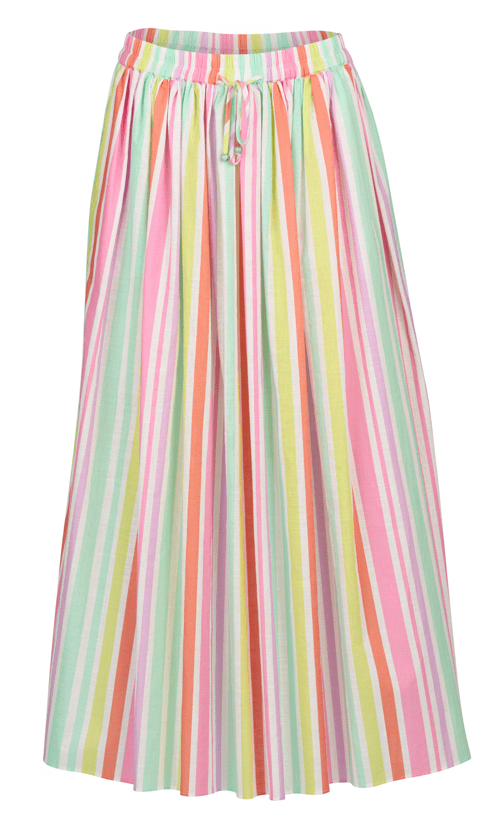Vassalli Womens Elastic Waist Maxi Skirt - Cabana