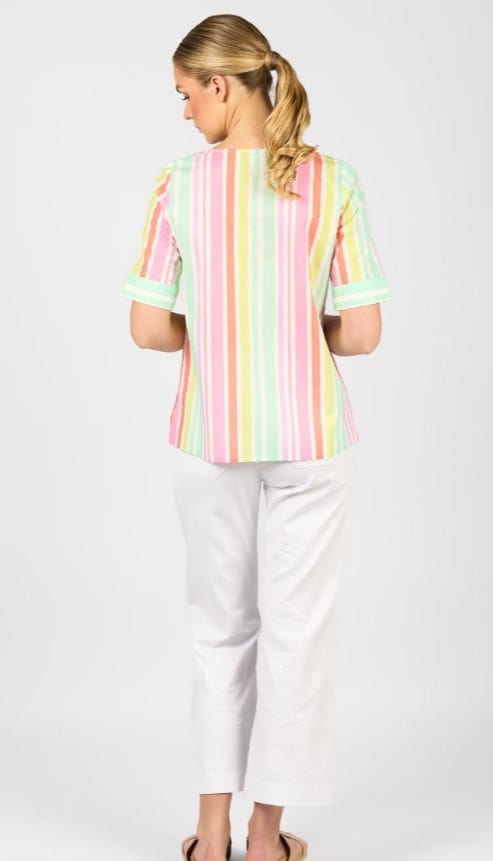 Load image into Gallery viewer, Vassalli Womens Round Neck Top With Elbow Length Sleeve
