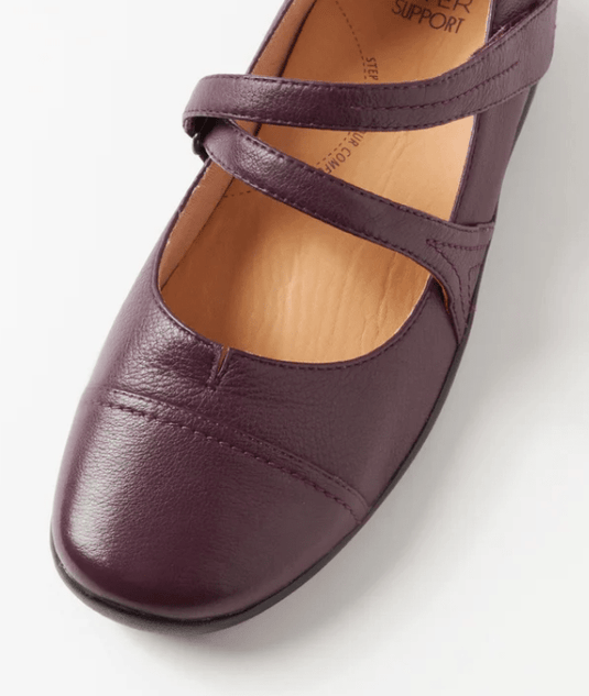 Ziera Womens Jammies XF-ZR Leather Shoe Aubergine