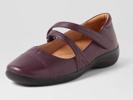 Ziera Womens Jammies XF-ZR Leather Shoe Aubergine