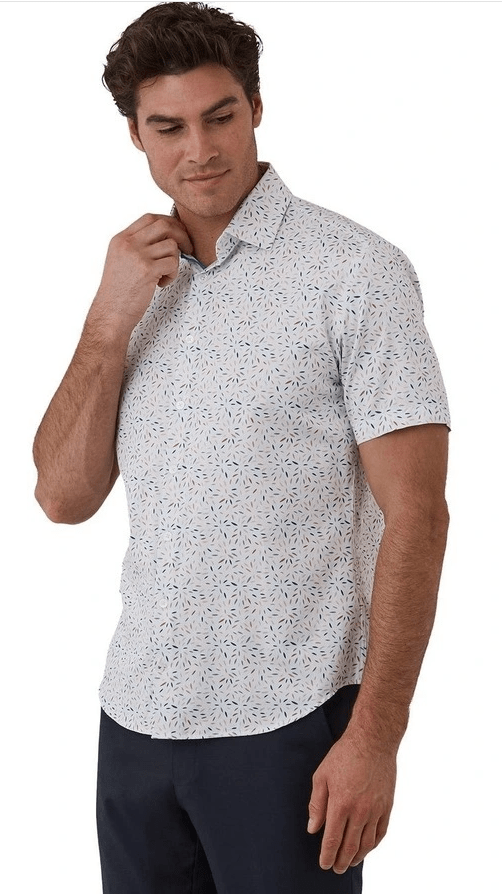 Cambridge Mens Portsea Modern Fit Short Sleeve Shirt - White