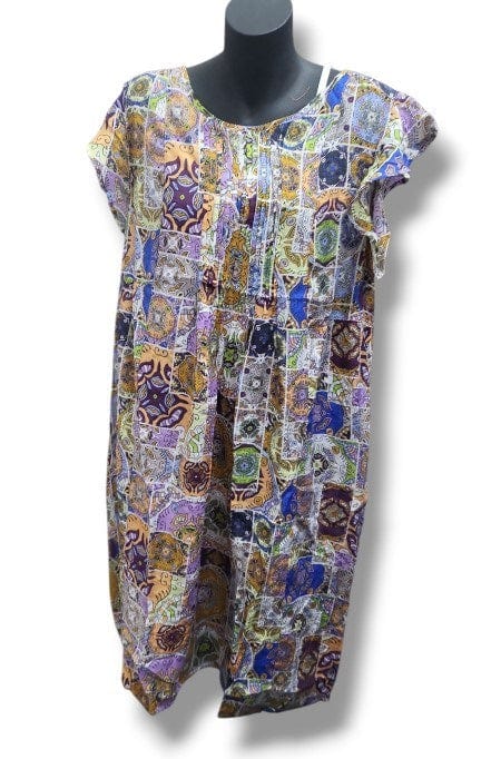 Corfu Womens Soft Print Boho Mosaic Dress