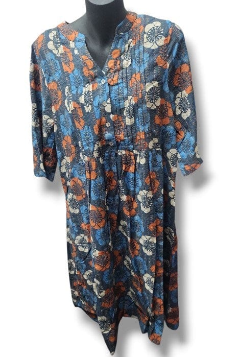 Corfu Womens Viscose Print Daisy Denim Dress