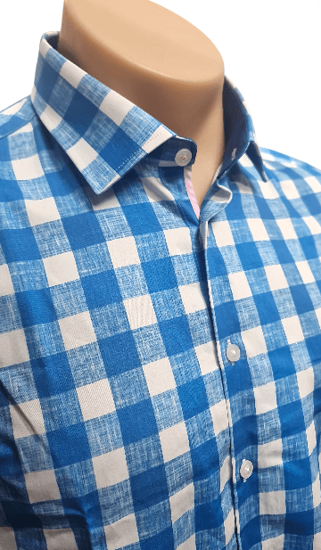 Cambridge Mens Portsea Modern Fit Short Sleeve Shirt - Mid Blue