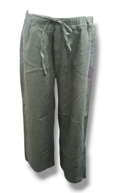 Corfu Womens Linen Olive Wood Pants