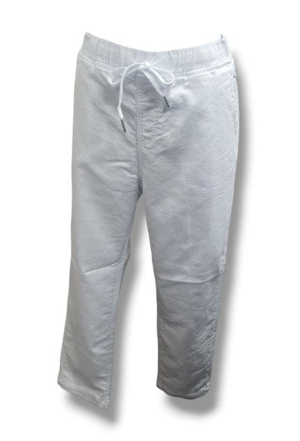 Corfu Womens Micro Knit Denim White Pant