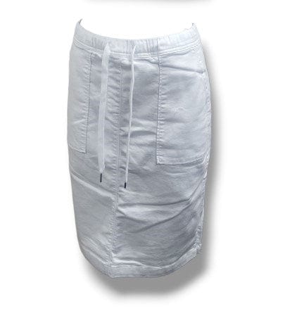 Corfu Womens Micro Knit Denim Off White Skirt