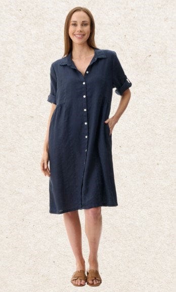 Givoni Womens Collared Linen Dress