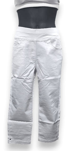 Load image into Gallery viewer, Emily Womens Denim Capri White Pant
