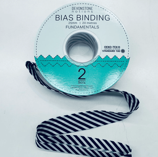 Two Green Zebras 25mm Bias Binding