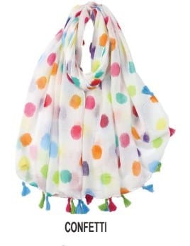 Corfu Womens Polyester Scarf - Confetti
