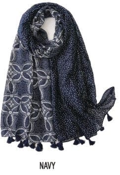 Corfu Womens Polyester Scarf - Navy