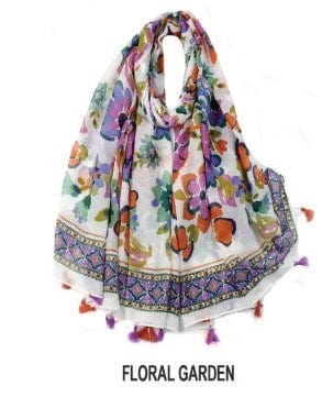 Corfu Womens Polyester Scarf - Floral Garden