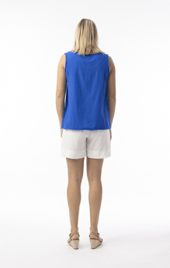 Load image into Gallery viewer, Orientique Womens Linen Essentials Cami - Electric Blue
