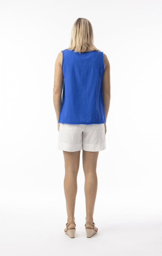 Orientique Womens Linen Essentials Cami - Electric Blue