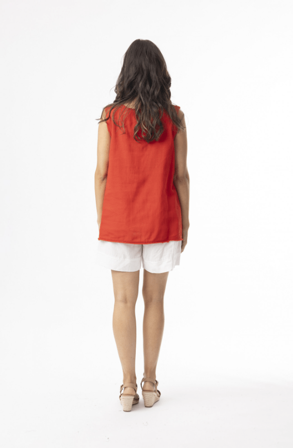 Load image into Gallery viewer, Orientique Womens Linen Essentials Cami - Red
