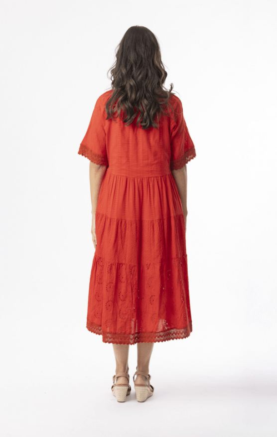 Load image into Gallery viewer, Orientique Womens Broderie Essentials Dress Layers - Red
