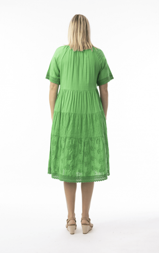 Orientique Womens Broderie Essentials Dress Layers - Green
