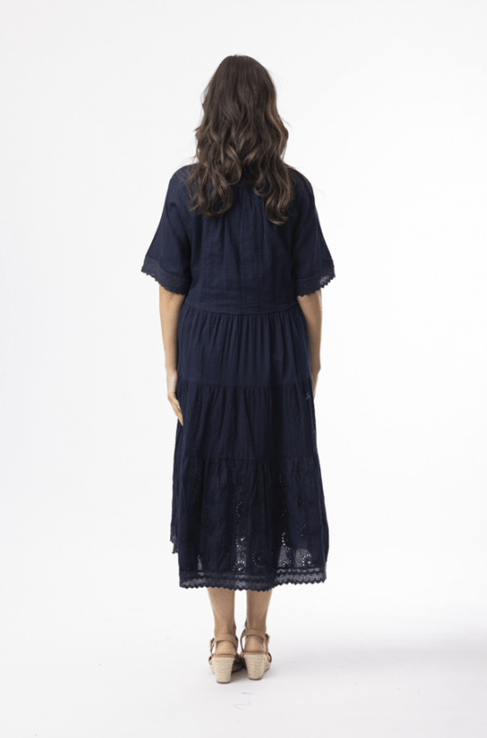 Orientique Womens Broderie Essentials Dress Layers - Navy