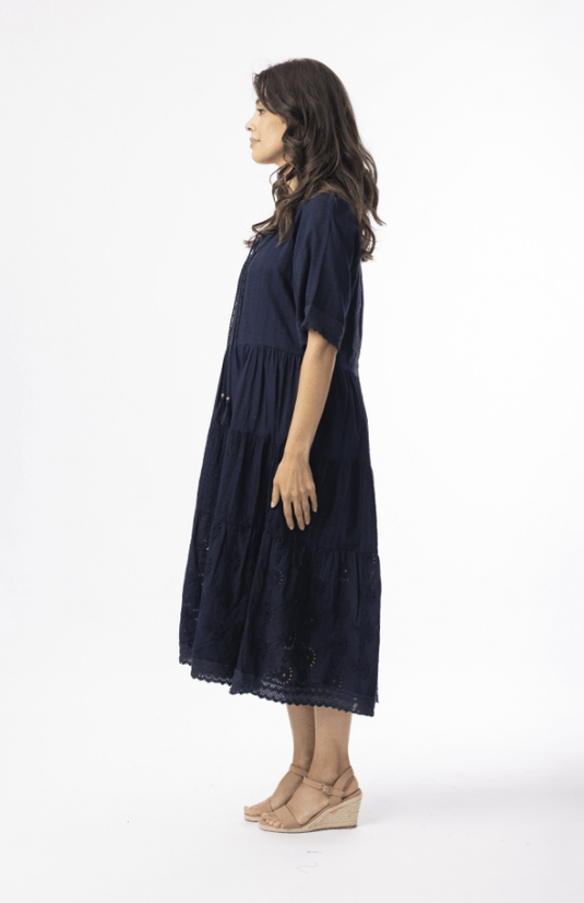 Orientique Womens Broderie Essentials Dress Layers - Navy