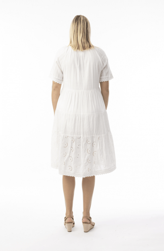 Orientique Womens Broderie Essentials Dress Layers - White