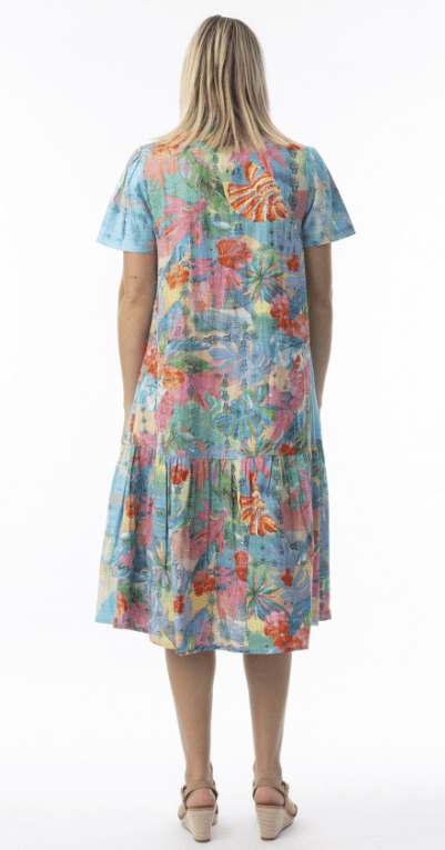 Orientique Womens Malvinas Collar Patch Dress