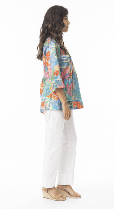 Orientique Womens Malvinas Pleated V Top