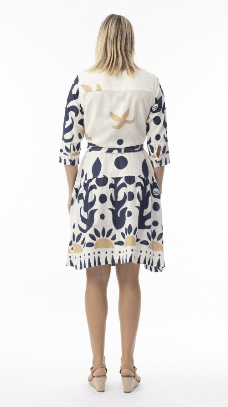 Orientique Womens Nazca Tie Waist Dress