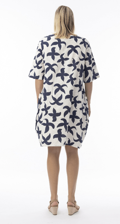 Load image into Gallery viewer, Orientique Womens Nazca Boxy Elbow Sleeve Dress

