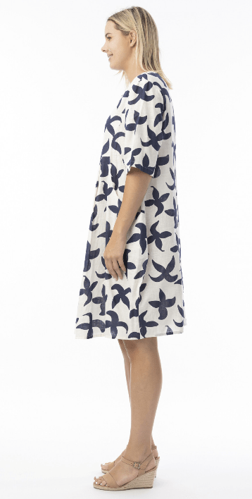 Load image into Gallery viewer, Orientique Womens Nazca Boxy Elbow Sleeve Dress
