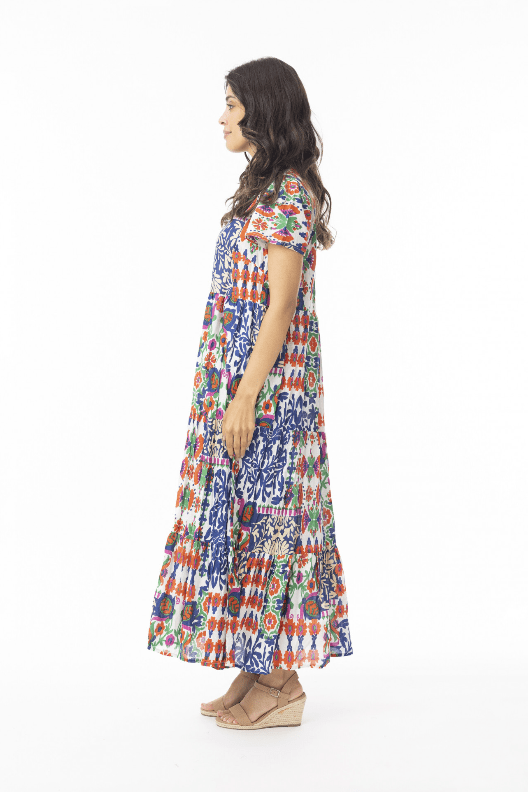 Load image into Gallery viewer, Orientique Womens Buzios Layers Square Neckline Dress
