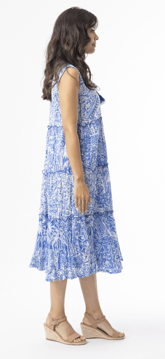 Orientique Womens Aksharay Boho Sleeveless Dress