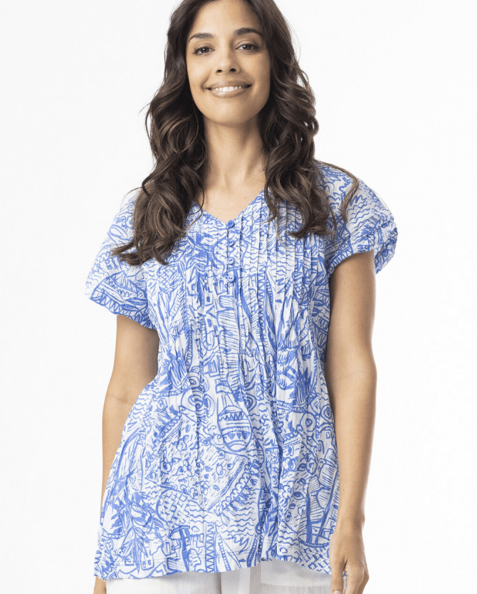 Load image into Gallery viewer, Orientique Womens Aksharay Pleated Top
