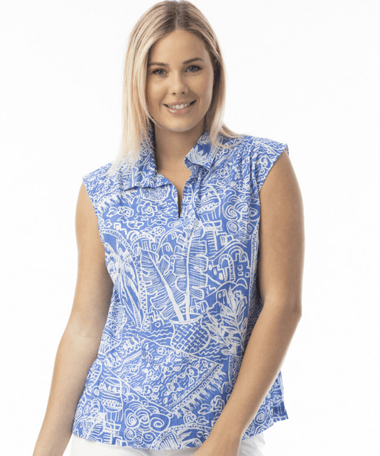 Orientique Womens Aksharay Blue Cami